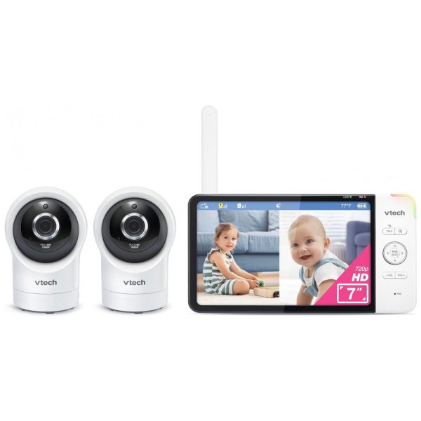 ectqhwzf3tv90b_0 jpg - Babá Eletrônica Câmera 1080P e Monitor 360 720P com Visão Noturna para IOS e Android, VTECH RM7764 2HD, Branco