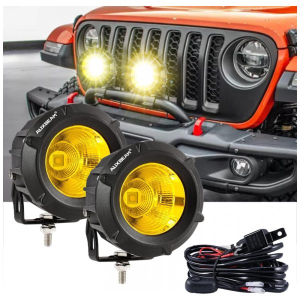 ectqjpmv99190b_0 jpg - Luz LED Off Road para Neblina, 50W 5000 Lúmens, Âmbar, Redonda, Auxbeam