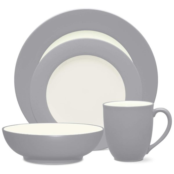 ectqk84fwwd10b_0 jpg - Aparelho de Jantar de Cerâmica Clássica e Durável para o Dia a Dia com 4 Peças, Formato Redondo e Material de Cerâmica, Noritake 5107 04X, Cinza