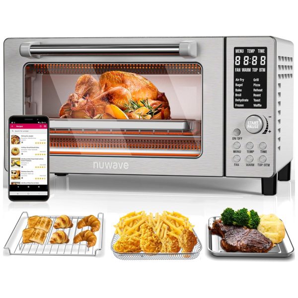 ectqksfrdl1c0b_0 jpg - Forno de Convecção 12 em 1, 19,8L com Controle de Temperatura, Display LED e Aquecedores Superior e Inferior, 1800W, Nuwave, Prata