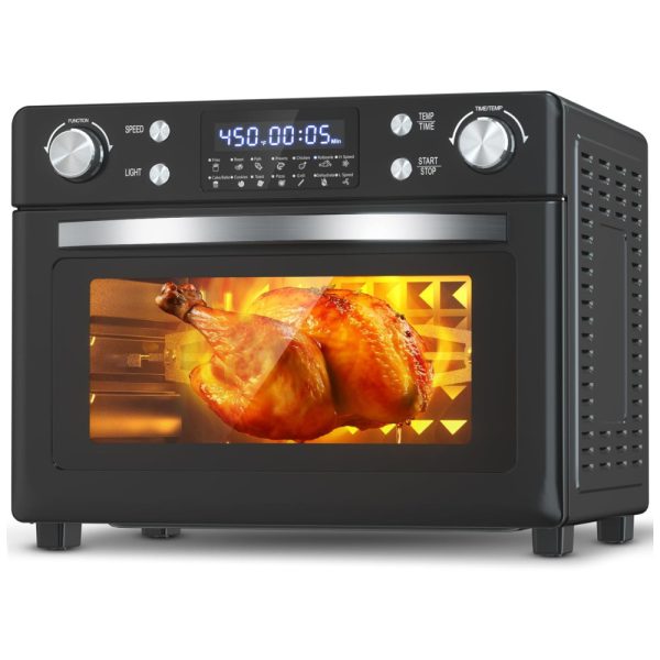 ectql2xh599c0b_0 jpg - Forno Elétrico de Bancada em Aço Inoxidável 12 em 1, 30L com 12 Modos Fixos de Cozimento e Inclui 6 Acessórios, 110V 1700W, LifePlus AE3001 HWS, Preto