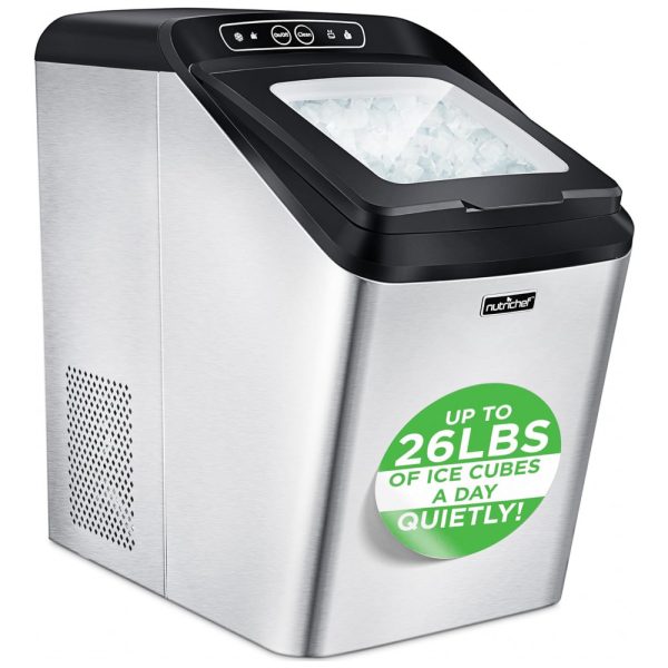 ectql387ndm90b_0-1 jpg - Máquina de Gelo Automática Portátil Produz até 11kg, 24H, Cor, 110v, NUTRICHEF NCICNUG, Prateado