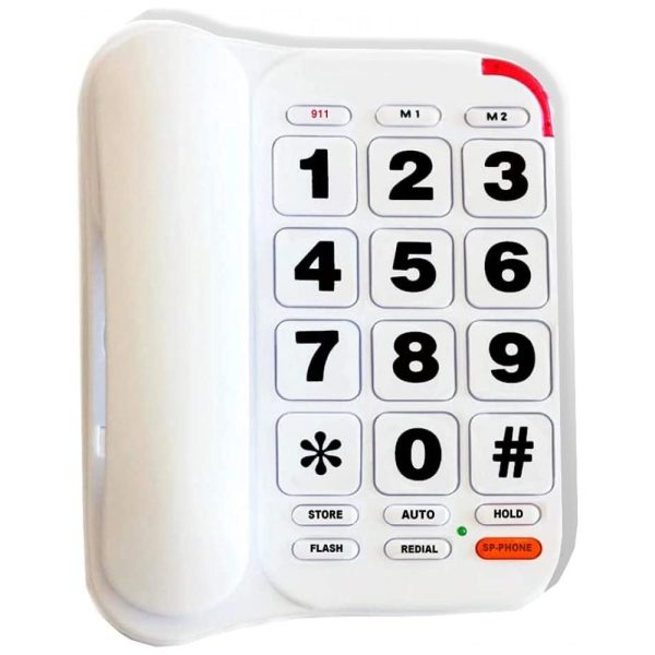 ectql3tcd7v70b_0 jpg - Telefone com Fio para Idosos com Tecla Grande, Volume Alto e Discagem Inteligente, HEPESTER P 46, Branco