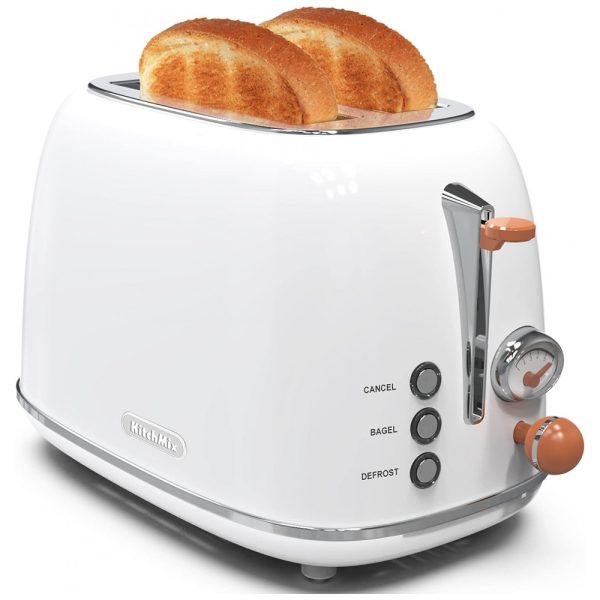 ectql8zrd3l80b_0 jpg - Retro Torradeira de 2 Fatias com Função Bagel, 820W, 110v, KITCHMIX WT 330T, Branco