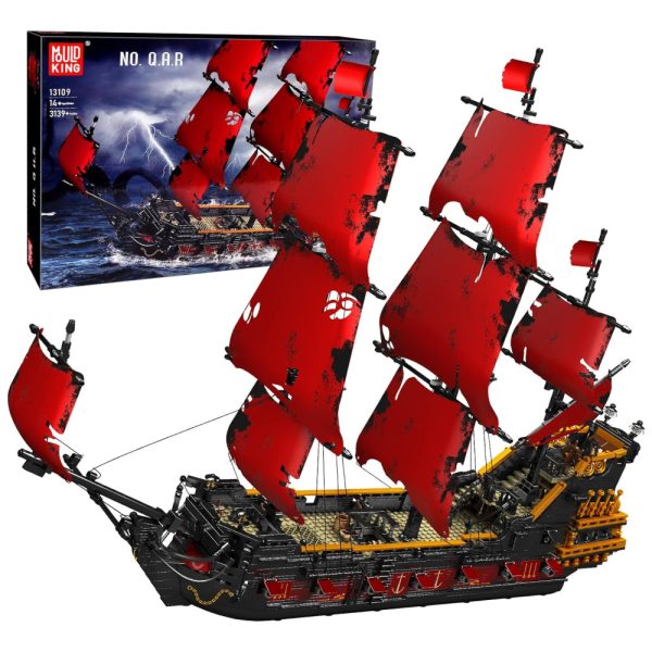 ectql91v2zhb0b_0 jpg - Kit de Construção Navio Pirata Vingança da Rainha Anna com 3139 Peças para Crianças e Adultos, Mould King, Vermelho