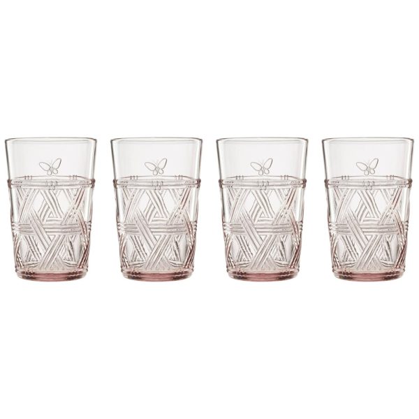 ectqlwrlt35c0b_0 jpg - Conjunto de Copos 350mL para Qualquer Ocasião com Tema de Borboletas, 4 Peças e Resistente à Quebra, LENOX 896076, Rosa