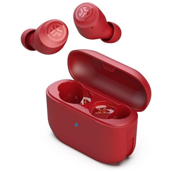 ectqlxp64nh90b_0 jpg - Fones de Ouvido Bluetooth com Estojo de Carregamento e Resistência ao Suor IPX4, JLab Go Air Pop, Vermelho