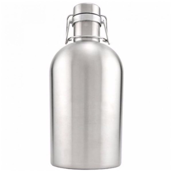 ectqmshh58800b_0 jpg - Cooler Portátil para Garrafas de cerveja com Isolamento Duplo, Aço Inox, KEGWORKS SSGROWLER BLANK, Prateado