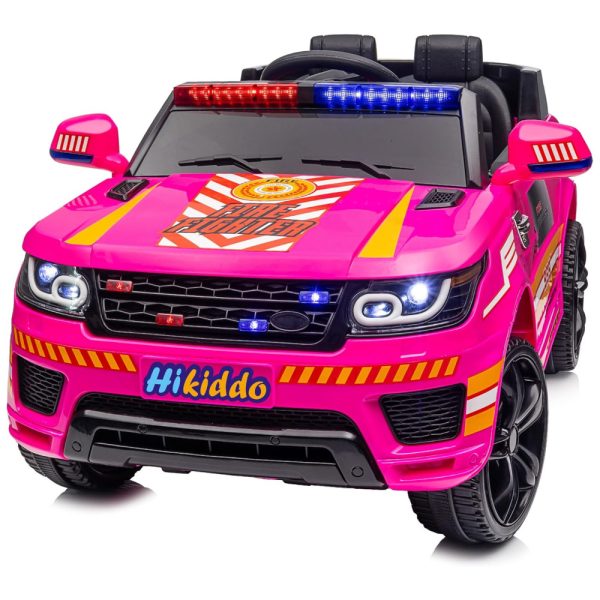 ectqmy514f4d0b_0 jpg - Carro Elétrico Infantil Policial com Controle Remoto, Velocidade Máxima de 8 km h e Música Bluetooth para Crianças de 3 a 5 Anos, 24V 400W, Hikiddo, Rosa