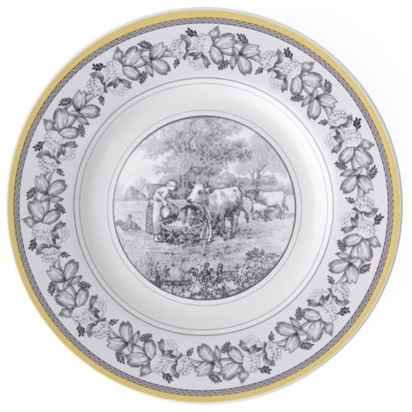 ectqn358c0000b_0 jpg - Prato para Salada de 22 cm, Mais Elegância em Sua Mesa com Formato Redondo e Material de Porcelana Premium, Villeroy Boch, Branco, Cinza e Amarelo