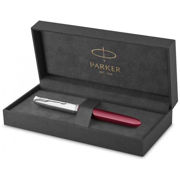 ectqns38mdl80b_0 jpg - Caneta Tinteiro com Escrita Suave Ponta Média e Estojo, PARKER 2123496, Vermelho