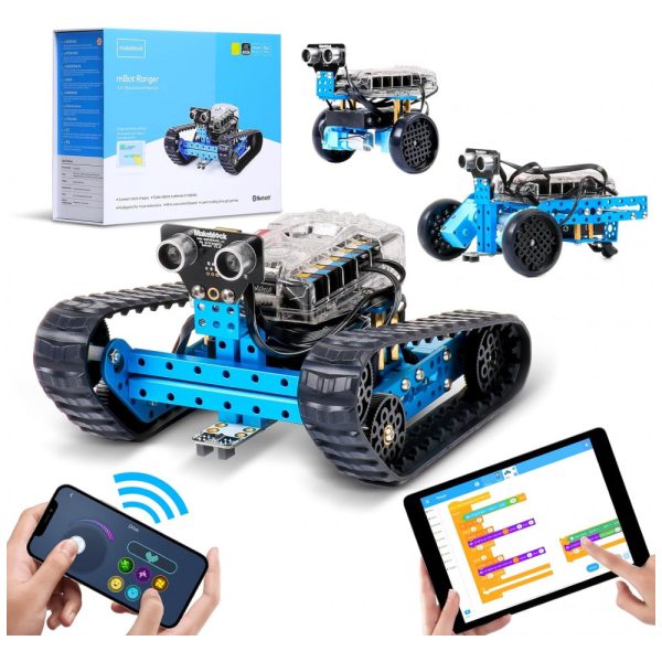 ectqohto3yd10b_0 jpg - Robô de Programação 3 em 1 com Controle por App para Crianças de 10 Anos ou Mais, MAKEBLOCK 90092FBA, Azul