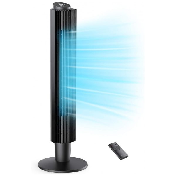 ectqpglk4b1c0b_0 jpg - Ventilador de Torre Oscilante com 5 Velocidades, Controle Remoto e Display Led, 110V SWIPESMITH, Preto