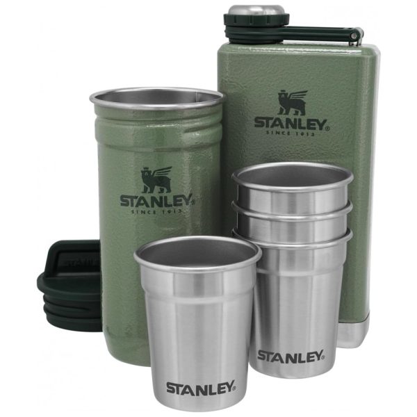 ectqq92pywp70b_0 jpg - Conjunto Cantil de Uísque Copos de Aço Inoxidável 118 mL para Viagem, STANLEY, Verde