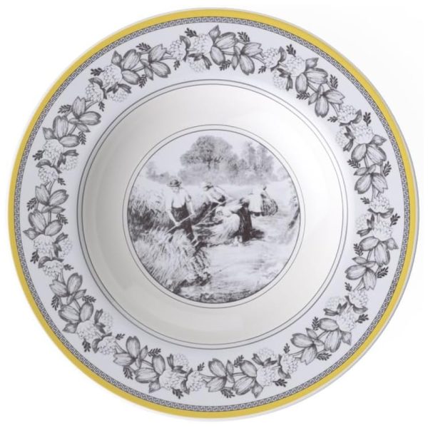 ectqr358c0000b_0 jpg - Prato para Sopa de 24 cm, Elegância e Praticidade em Sua Mesa com Formato Redondo e Material de Porcelana, Villeroy Boch, Branco, Cinza e Amarelo