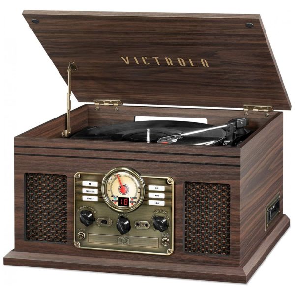 ectqr6fdvhx60b_0 jpg - Nostalgic Vitrola, Toca Discos 3 Velocidades, com Pré Amplificador Phono Integrado e Bluetooth, sem fio, 45 RPM, Marron, VICTROLA VTA 200B ESP, Marrom