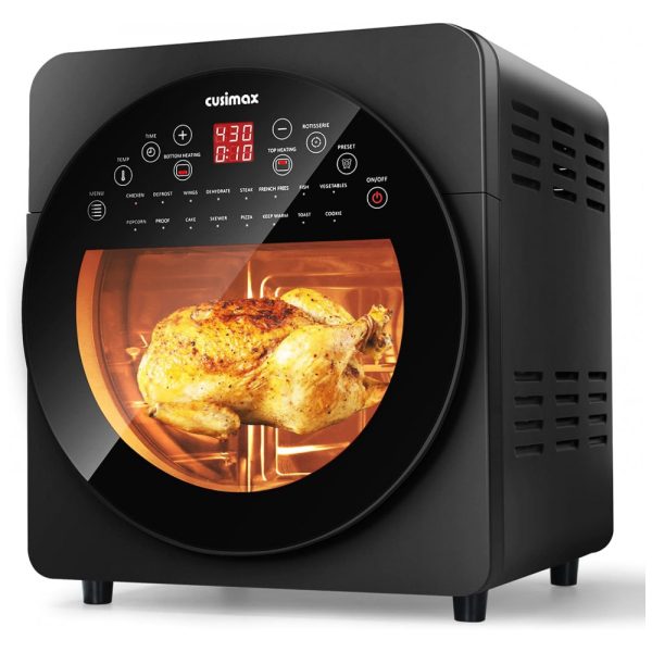 ectqr959fcw90b_0 jpg - Fritadeira Elétrica AirFryer 15.5L em Aço Inoxidável com Painel Digital, 110V 1700W, CUSIMAX CMAF 003, Preto