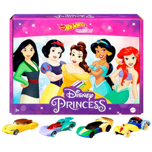 ectqrbbswrn90b_0 jpg - Conjunto 5 Carrinhos Disney Princesas para Crianças Acima de 4 Anos, Hot Wheels