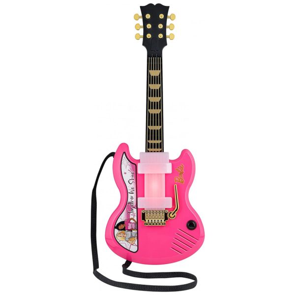 ectqrtd666gb0b_0-1 jpg - Guitarra Infantil da Barbie com Música Embutida para Crianças de 3 Anos ou Mais, Rosa