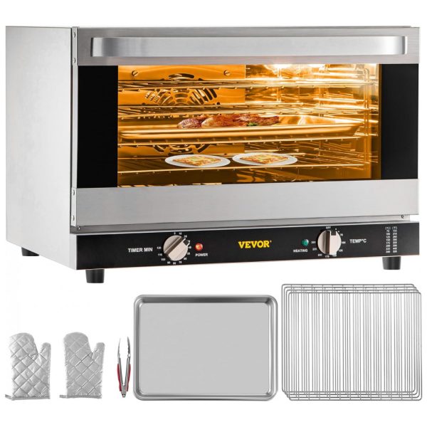 ectqrx3gj8q90b_0 jpg - Forno Elétrico Profissional de Bancada 47L com 4 Andares, Aço Inoxidável, 110V 1600W, VEVOR, Prata