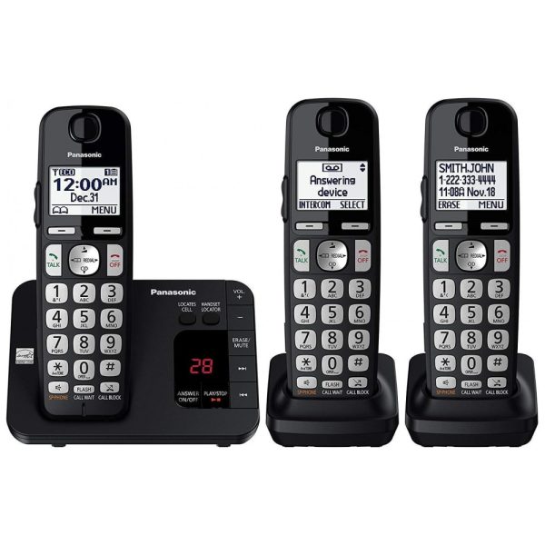 ectqs41jmxh10b_0 jpg - DECT 6.0 Telefone sem Fio Expansível com Secretária Eletrônica, 3 Ap, PANASONIC KX TGE433B, Preto