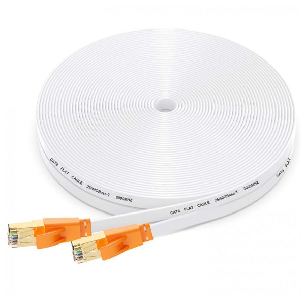 ectqsbh6nk980b_0 jpg - Cabo de Internet Cat8 15M Vel, 40Gbps 2000 MHz com Conector RJ45, SMOLINK, Branco