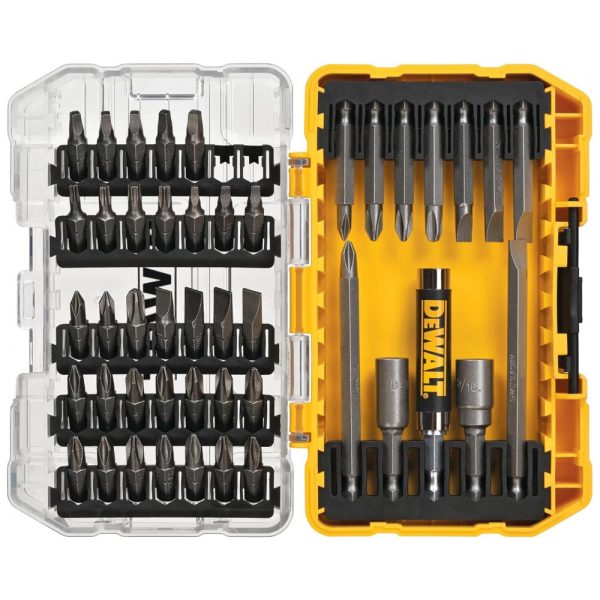 ectqsinswj200b_0 jpg - Conjunto de Pontas de Chave de Fenda com Estojo de zenamento, 45 Peças, DEWALT DW2166, Amarelo