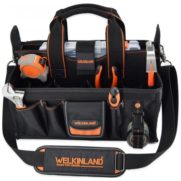 ectqslxn5x990b_0 jpg - Bolsa de Ferramentas Organizadora com 19 Compartimentos, WELKINLAND, Preto