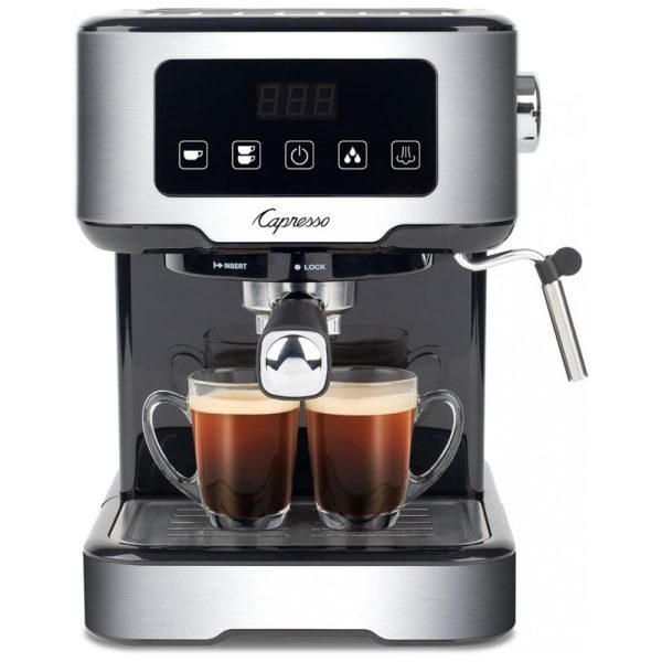 ectqsykblvv90b_0 jpg - Cafeteira Elétrica Programável . com Tela LCD e Vaporizador, 110v, CAPRESSO 129.05, Prateado