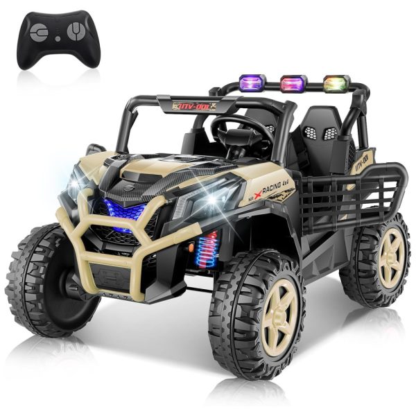 ectqt6qlg19d0b_0 jpg - Carro Elétrico Infantil, Jeep Off Road com Controle Remoto, 2 Lugares, Painel Multifuncional, Luzes Dianteiras e Traseiras, 24V, Hikole, Bege