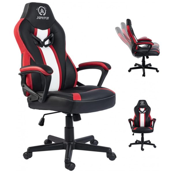 ectqt9n8gst90b_0-1 jpg - Cadeira Gamer Ergonômica Reclinável em Couro Sintético, JOYFLY, Vermelho