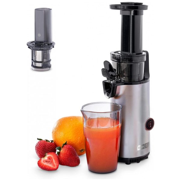 ectqw8hylqj80b_0 jpg - Centrifuga de Frutas com Copo Medidor e Livro de Receitas, 110V 130W, DASH, Cinza