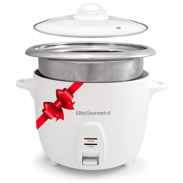 ectqwwqqytx60b_0 jpg - Panela de Arroz Elétrica 2.4L 300W, 110v, ELITE GOURMET ERC 2010, Branco