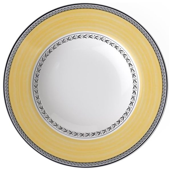 ectqx458c0000b_0 jpg - Prato para Sopa de 24 cm, Elegância e Praticidade em Sua Mesa com Formato Redondo e Material de Porcelana Premium, Villeroy Boch, Branco, Cinza e Amarelo