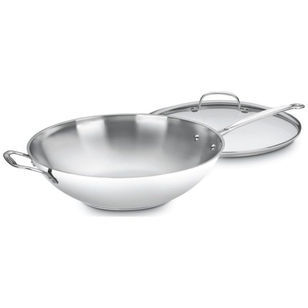 ectqyqg3dn000b_0 jpg - Frigideira em Aço Inoxidável de 35 cm com Alça Auxiliar e Tampa de Vidro, Cuisinart 726 38H, Aço Inoxidável