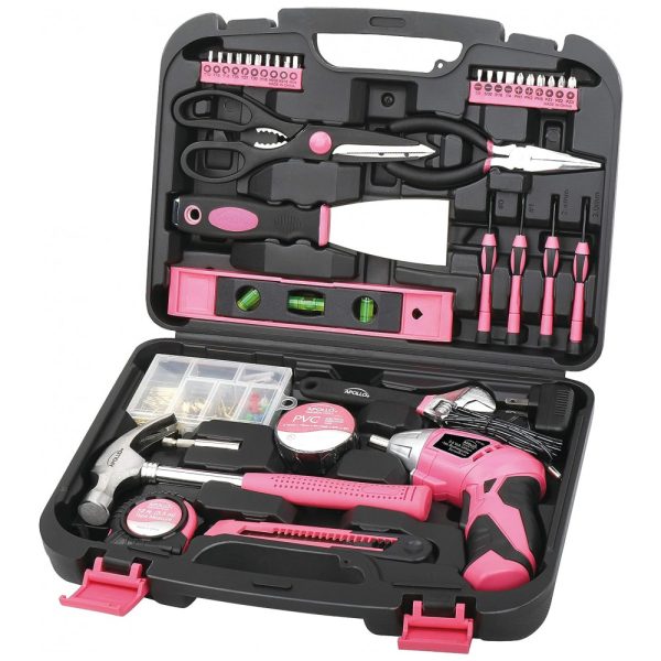 ectqyrjtug000b_0 jpg - DT0773N1 Kit de Ferramentas com Maleta de Transporte e Parafusadeira, 135 Peças, 110v, APOLLO TOOLS P, Rosa