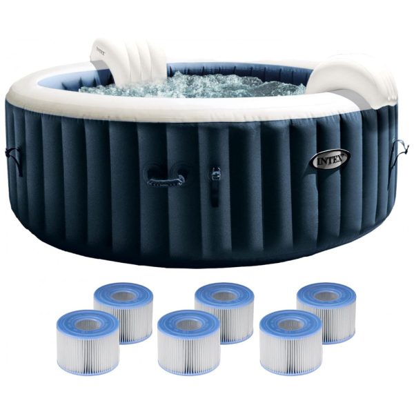 ectqz883qv9b0b_0 jpg - Spa Inflável Hidromassagem para 4 Pessoas com 6 Cartuchos de Filtro Substituição, Intex 28429EP, Azul