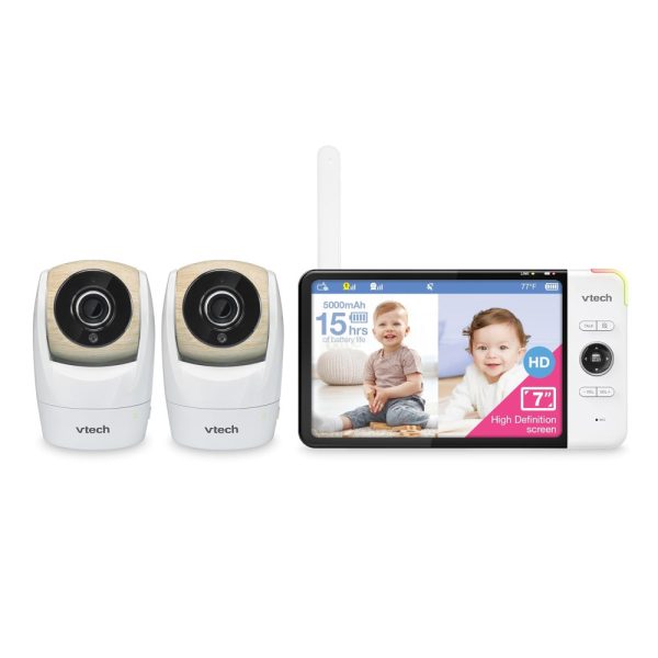 ectqzndnnz6b0b_0 jpg - Babá Eletrônica com Tela HD, 2 Câmeras, Visão Noturna, Alcance de 300M, sem WiFi, VTech VM919 2HD.