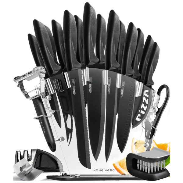 ectq1n55dm570b_0 jpg - Conjunto de Facas, aço inoxidável, HOME HERO Knife set, Preto