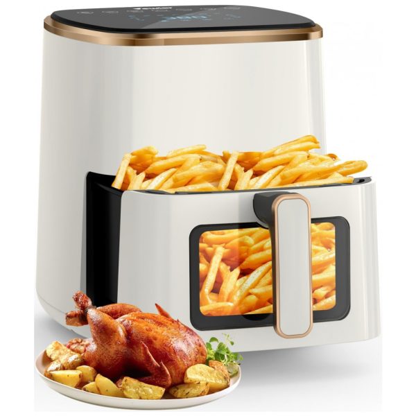 ectq1r2r8phc0b_0 jpg - Fritadeira Elétrica Air Fryer 5 Litros com 7 Predefinições e Tela Digital, 110V 1350W, VEWIOR, Branca