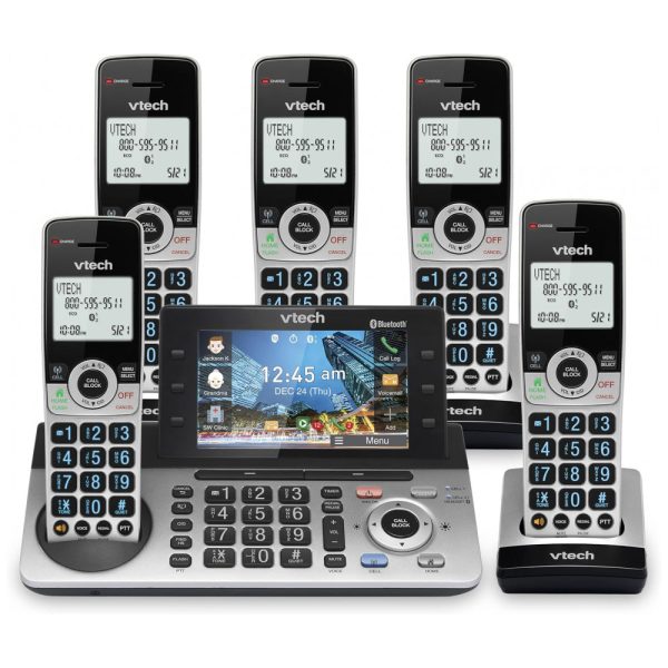 ectq219w6d5b0b_0 jpg - Sistema de Telefone sem Fio com Atalho Programável e Bluetooth, 5 Aparelhos, VTech IS8251