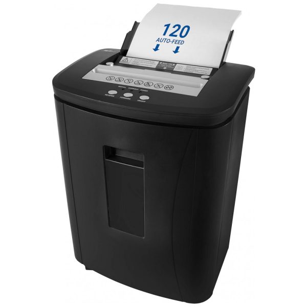 ectq28tdqk590b_0 jpg - Fragmentadora de Papel Automática 120 Folhas e Triturador de Corte Transversal, 110V, Royal Sovereign, Preto