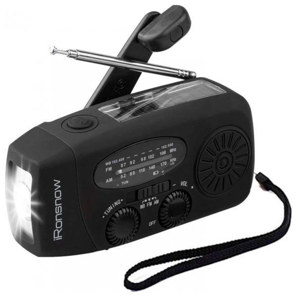 ectq2vcvqe310b_0 jpg - iRonsnow Rádio AM, FM, NOAA Portátil Recarregável via Manivela e Solar Porta USB