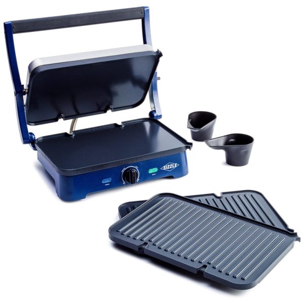 ectq2wwcxgk80b_0 jpg - Painéis de cerâmica antiaderente Sizzle, Griddle Deluxe, azul, BLUE DIAMOND COOKWARE CC002899 002, Azul