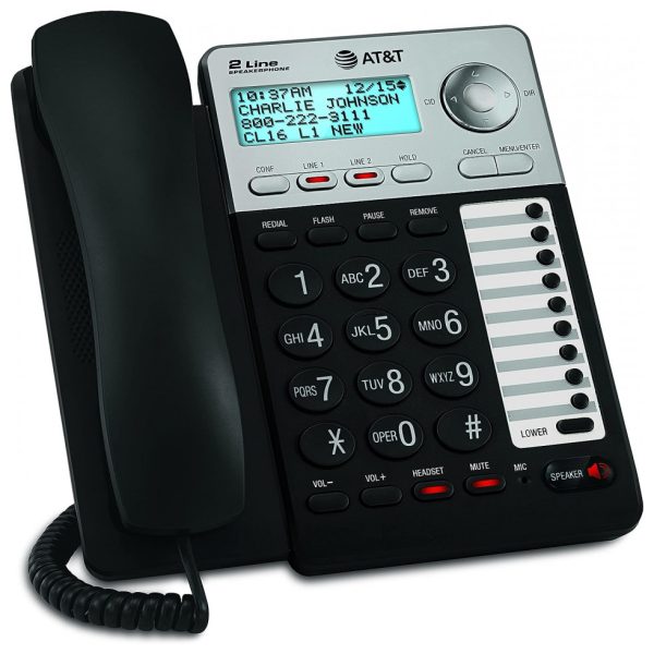 ectq2zkd8p700b_0 jpg - Telefone AT T ML17929 Telefone Com Fio de 2 Linhas, Preto