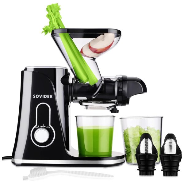 ectq3d3xyl9c0b_0 jpg - Centrifuga de Frutas com Escova, Função Reversa, Alimentação Dupla e Filtros Duplos, 110V 250W, SOVIDER, Preta