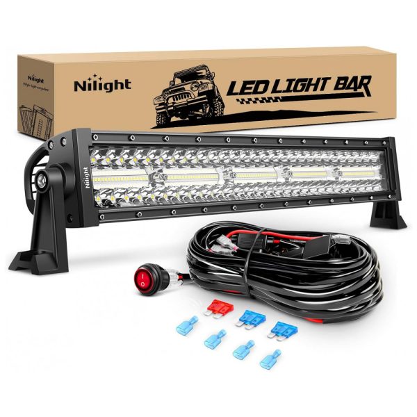 ectq3gkt9fb90b_0 jpg - Barra LED Off Road a Prova dÁgua para Picapes e Caminhões, 480W 30V, Nilight, Preto