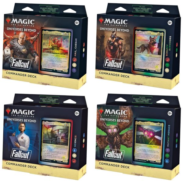 ectq3mgmcdkc0b_0 jpg - Magic The Gathering Fallout Pacote de Decks de Comandante Inclui todos os 4 Decks Hail Caesar, Scrappy Survivors, Science e Mutant Menace