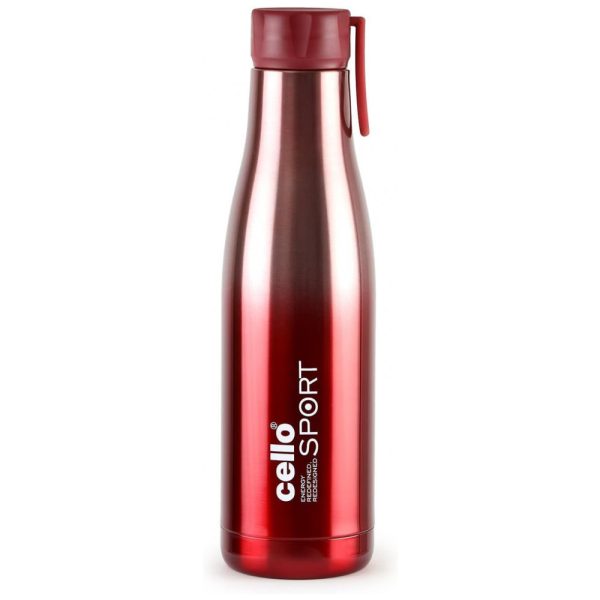 ectq466rvvkb0b_0 jpg - Garrafa Térmica para Água 800mL em Aço Inoxidável de Parede Dupla para Viagens, Casa e Escritório, Cello Dazzle, Vermelha