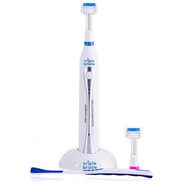 ectq47xagyk10b_0 jpg - Escova Dental Elétrica Recarregável 3 Cabeças, TRIPLE BRISTLE TB 1, Branco